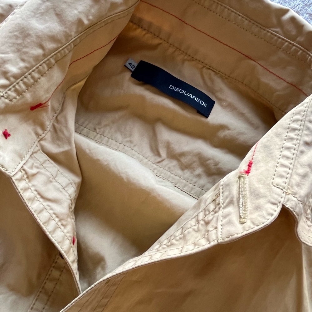 Vintage Dsquared 100% cotton made in Italy worker-style collared midi dress